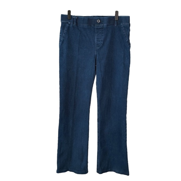 BETABRAND Yoga Jeans Jeggings Sz. L Blue Denim Flare Leg Pull On Business Casual - Picture 1 of 16